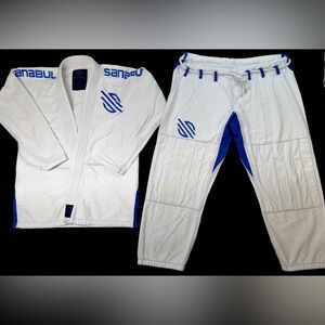 Sanabul A2 White/Blue brazilian jiu jitsu gi and pants- Used